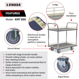 Multi Tiers Metal Trolley With Ledge (300KG)​ KMT255
