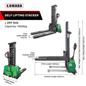 Fully Automated Self-lifting Stacker​ size guide