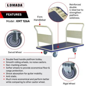 2 Fixed Handle Metal Trolley (400/500KG) KMT126A