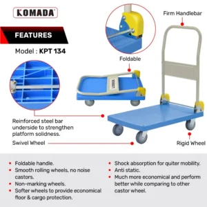 Foldable Handle Plastic Trolley (200/350KG)​​ KPT134