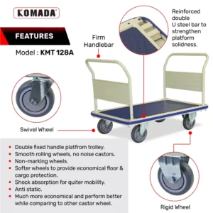 2 Fixed Handle Metal Trolley (400/500KG) KMT128A