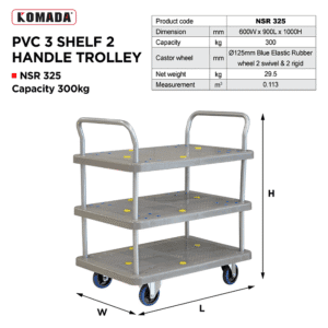 Three Tiers PVC Trolley (150/300KG)​ NSR 325