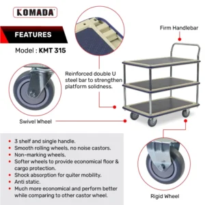 Multi Tiers Metal Trolley (300KG)​ KMT315