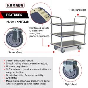 Multi Tiers Metal Trolley (300KG)​ KMT325
