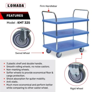 Multi Tiers Plastic Trolley (300KG) KPT 325