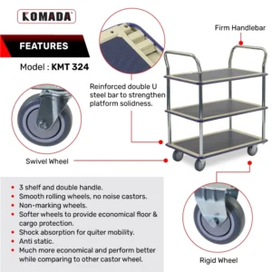 Multi Tiers Metal Trolley (200KG)​ KMT 324