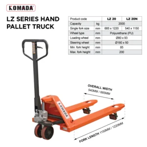 LZ Series Standard Hand Pallet Jack product description 2