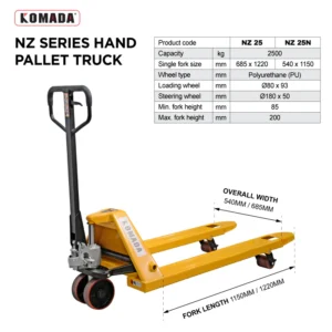 2000KG | NZ Series Standard Hand Pallet Jack​ product description 2