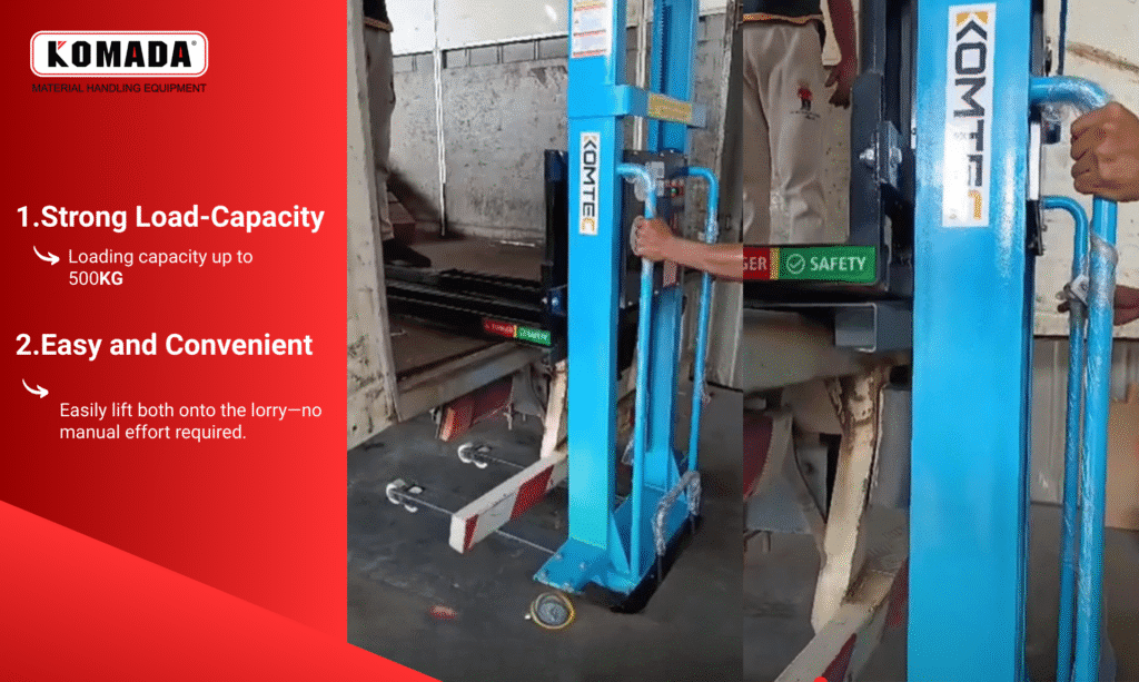Semi Automated Self-lifting Stacker feature