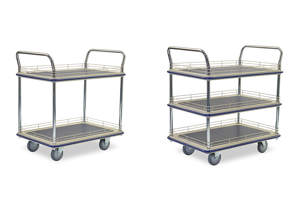 Multi Tiers Metal Trolley With Ledge