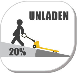 KOMADA lithium pallet truck climbing a 20% slope unladen